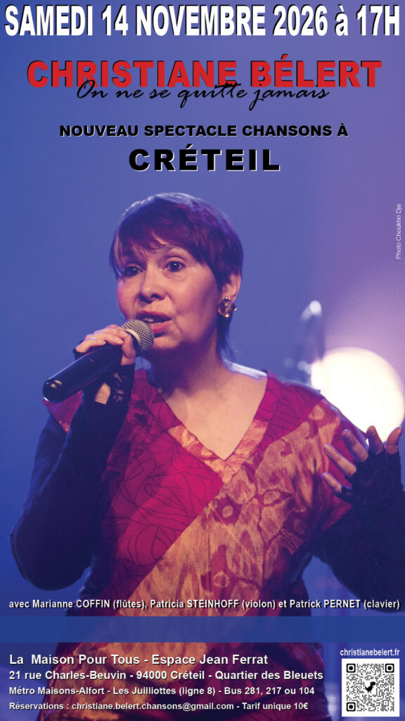 Concert Christiane Bélert à Créteil le samedi 14 novembre à 17h